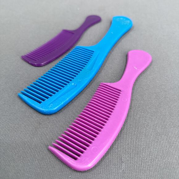 Vintage Goody 80s 90s Pocket Combs Purple Blue Retro Groovy Old School Lot of 3 - Picture 2 of 16